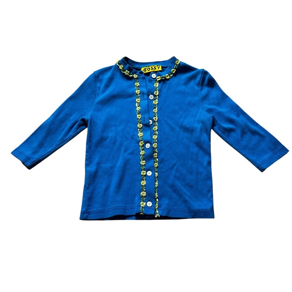 Vintage Y2K, 3/4 sleeve, blue cardigan, XS